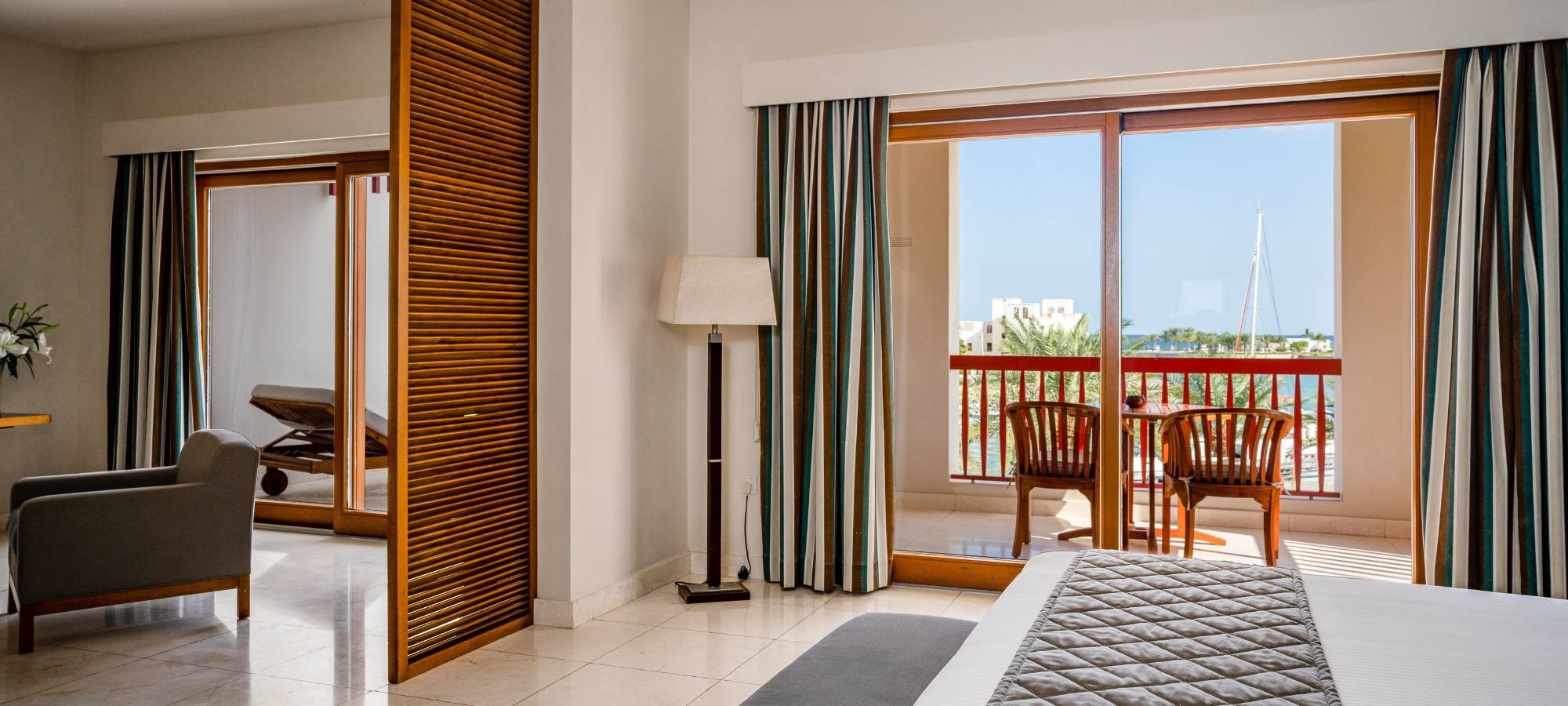 Marina Suite in the morning at Sifawy hotel Jebel Sifah